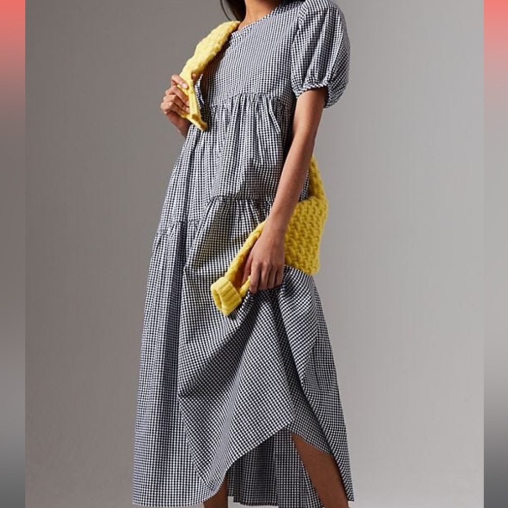 Anthropologie Checkered Maxi Dress with Pockets